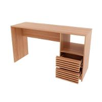 Mesa Escrivaninha Casal Com Gaveteiro Ripado Me4174 Branco Tecno Mobili - 6