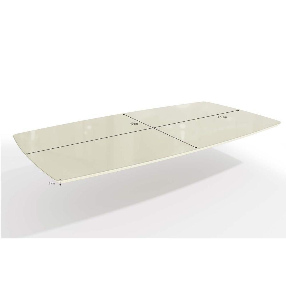 Mesa De Sala Jantar Petra Com Tampo Madeirado Com Vidro 90x170cm Carvalho Off White Vidro Off White Kappesberg - 2