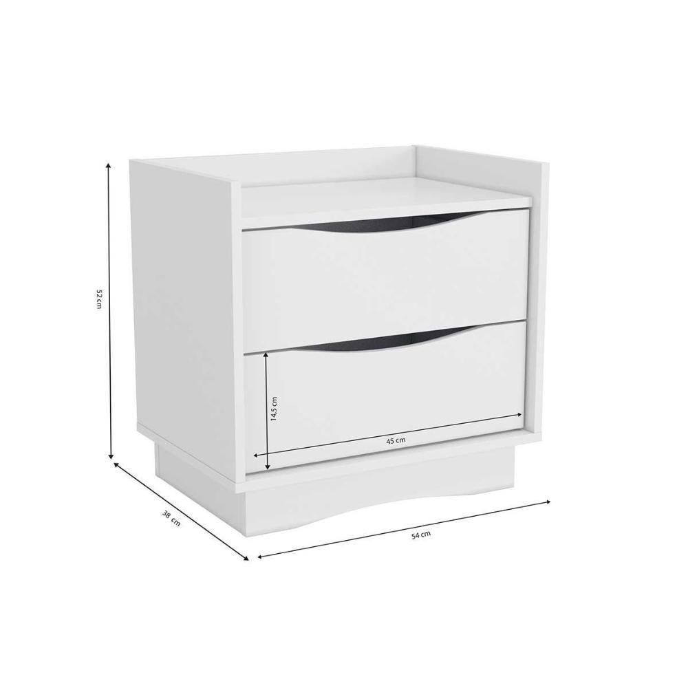 Mesa Cabeceira Infantil Com 2 Gavetas M261 Branco Kappesberg - 3
