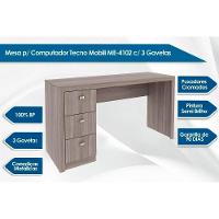 Mesa De Computador Me4102 Com 3 Gavetas Branco Tecno Mobili - 9