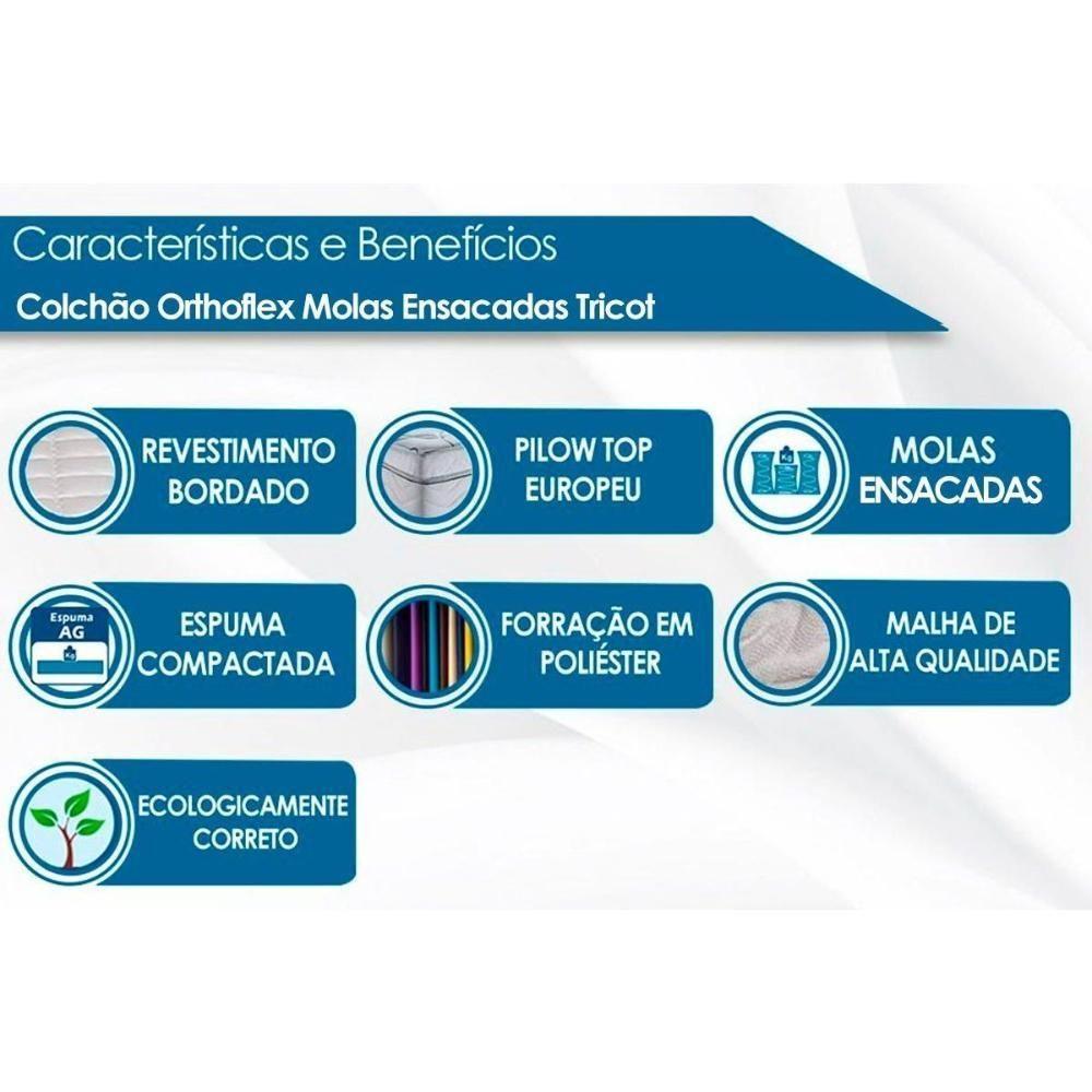 Colchão Queen Molas Ensacadas Masterpocket Tricot Eurotop (158x198x28) - Orthoflex - 6