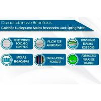 Cama Box Baú Casal: Colchão Molas Ensacadas Luckspuma Luck + Base Crc Courano White (138x188) - 2