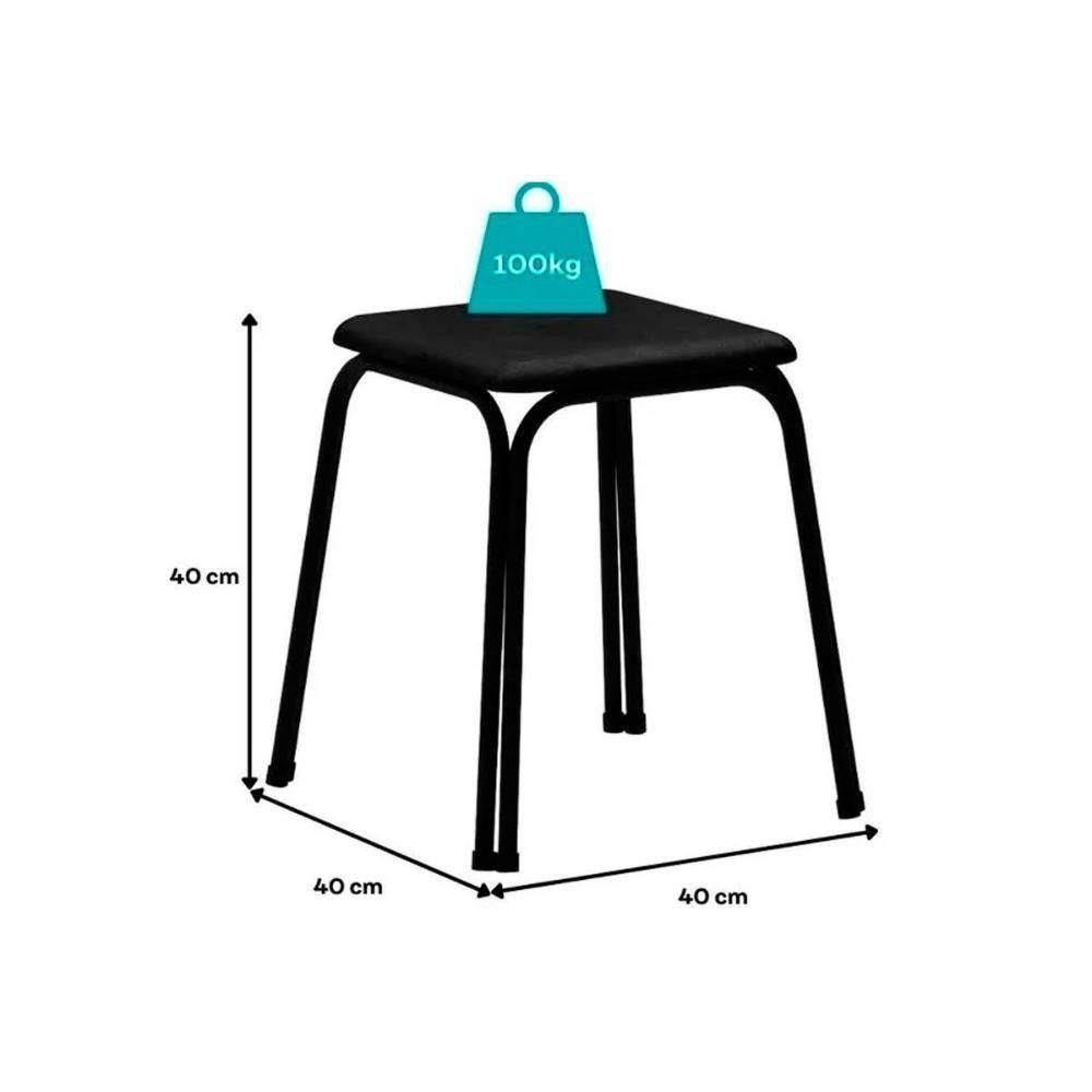 Mesa Para Cozinha Dobrável E 4 Banquetas 1748 Branco Carraro - 4