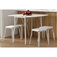 Mesa Para Cozinha Dobrável E 4 Banquetas 1748 Branco Carraro - 1