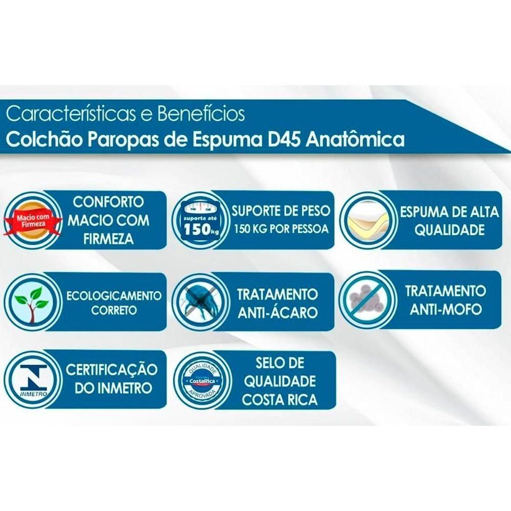 Cama Box Baú Casal: Colchão Ortopédico Paropas D45 Conforto Mega Firme + Base Crc Suede Gray (138x188) - 5