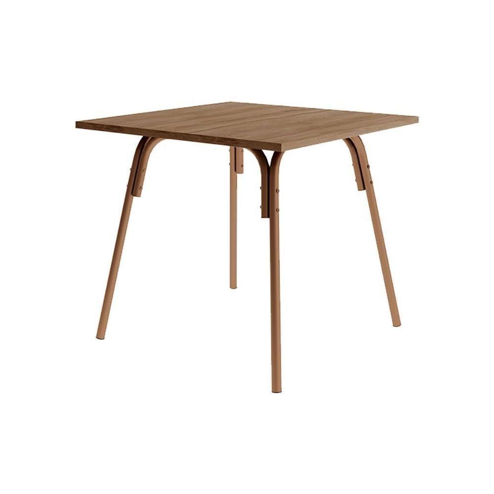 Mesa Para Cozinha 1569 Com Tampo Madeirado 90cm Rose Freijó Carraro - 1