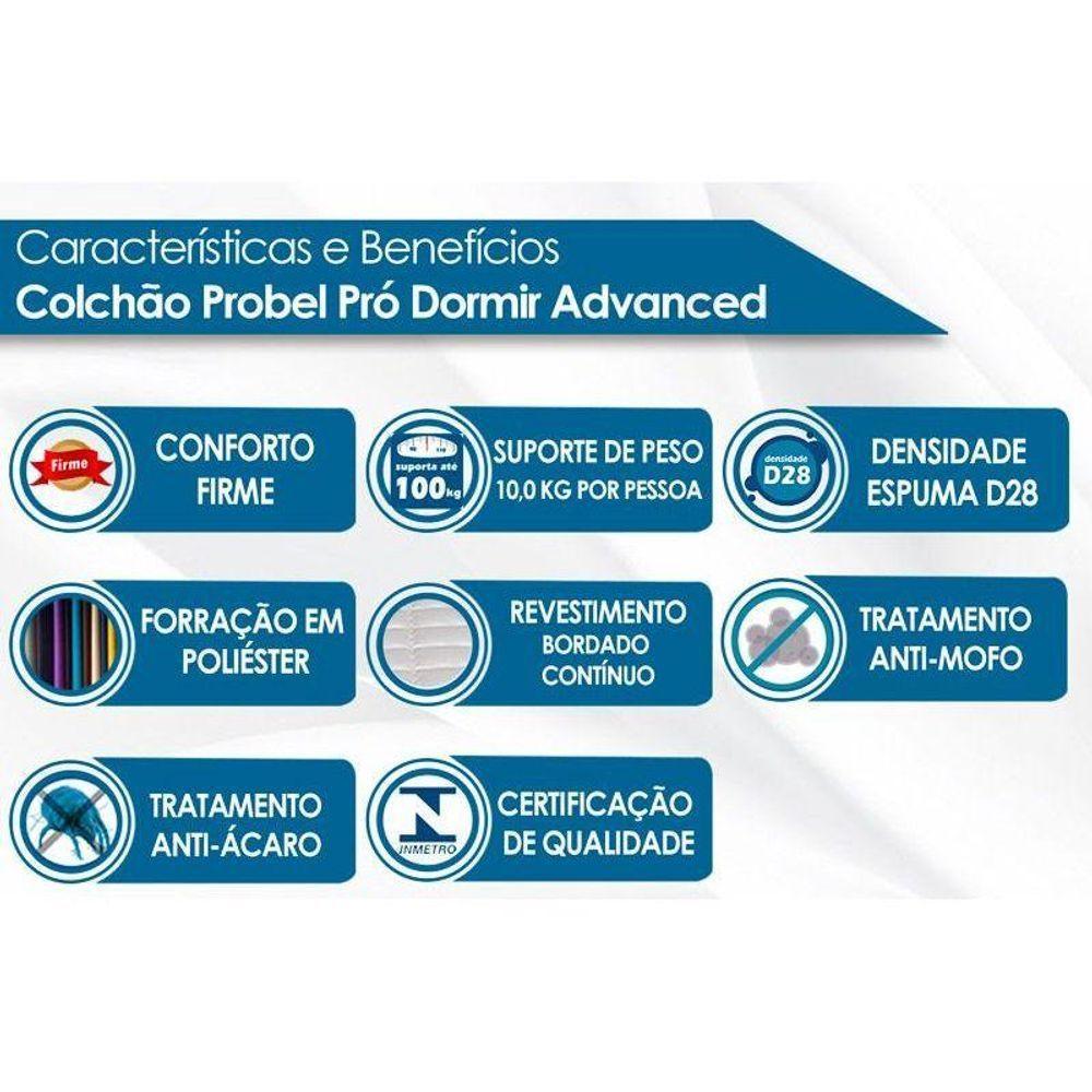Colchão Casal Espuma D28 Pródormir Advanced Ultra Resistente Black (138x188x14) - Probel - 2