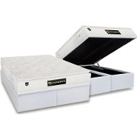 Cama Box Baú King: Colchão Molas Ensacadas Luckspuma Satisfaction Plus White + Base Crc Courano White (193x203) - 1