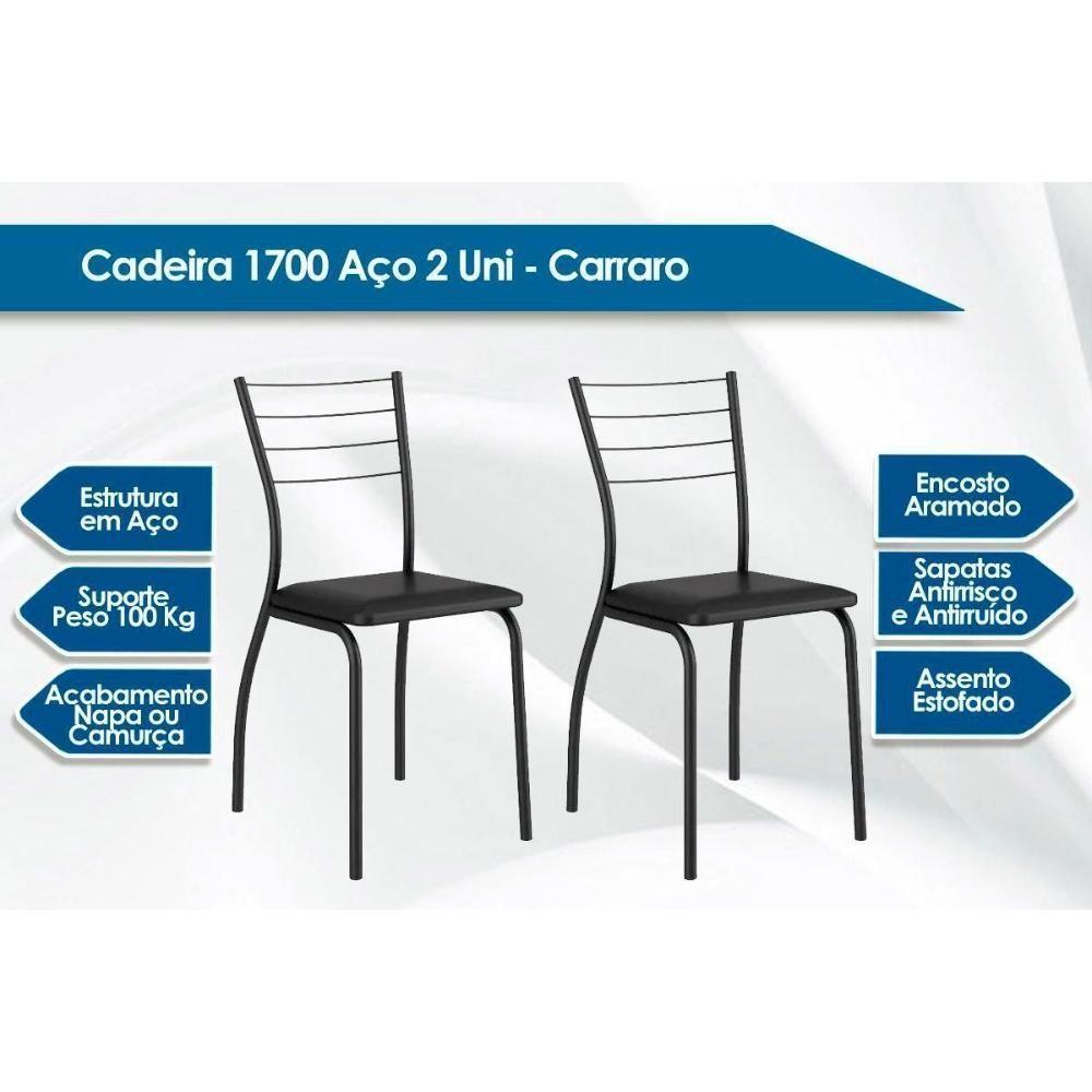 Conjunto Mesa Sala Jantar Multiuso Dobrável E 2 Banquetas 1700 Prata Branco Prata Branco Carraro - 4