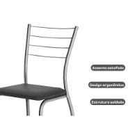 Conjunto Mesa Sala Jantar Multiuso Dobrável E 2 Banquetas 1700 Prata Branco Prata Branco Carraro - 8