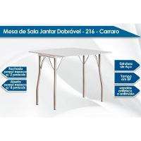 Conjunto Mesa Sala Jantar Dobrável E 2 Banquetas 105 Prata Branco Prata Preto Carraro - 2