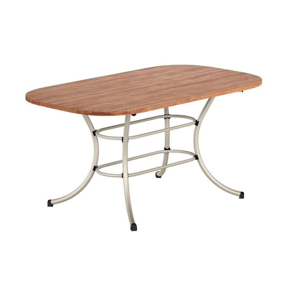 Conjunto Mesa Sala Jantar 1547 Aço Com Tampo Madeirado 160x90cm E 6 Cadeiras 190 Prata Freijó Prata Branco Carraro - 7