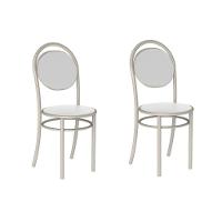 Conjunto Mesa Sala Jantar 1547 Aço Com Tampo Madeirado 160x90cm E 6 Cadeiras 190 Prata Freijó Prata Branco Carraro - 6