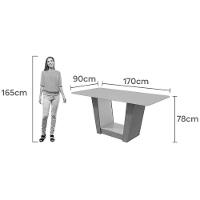 Mesa Para Cozinha Apogeu Plus Com Tampo Madeirado Vidro 170x90cm Amêndoa Off White Lopas - 2