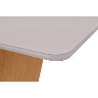 Mesa Para Cozinha Apogeu Plus Com Tampo Madeirado Vidro 170x90cm Amêndoa Off White Lopas - 5