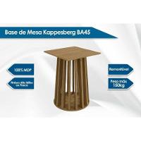 Mesa Para Cozinha Lavanda Com Tampo Madeirado Com Vidro 135x105cm Nogueira Preto Fosco Kappesberg - 2