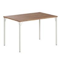 Mesa Para Cozinha 1586 Aço Com Tampo Madeirado 120x80cm Prata Freijó Carraro - 1