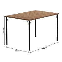 Mesa Para Cozinha 1586 Aço Com Tampo Madeirado 120x80cm Prata Freijó Carraro - 3