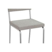 Conjunto Mesa Sala Jantar Volga Com Tampo De Vidro 90cm E 4 Cadeiras Zaria Cromada Boucle Bege Kappesberg