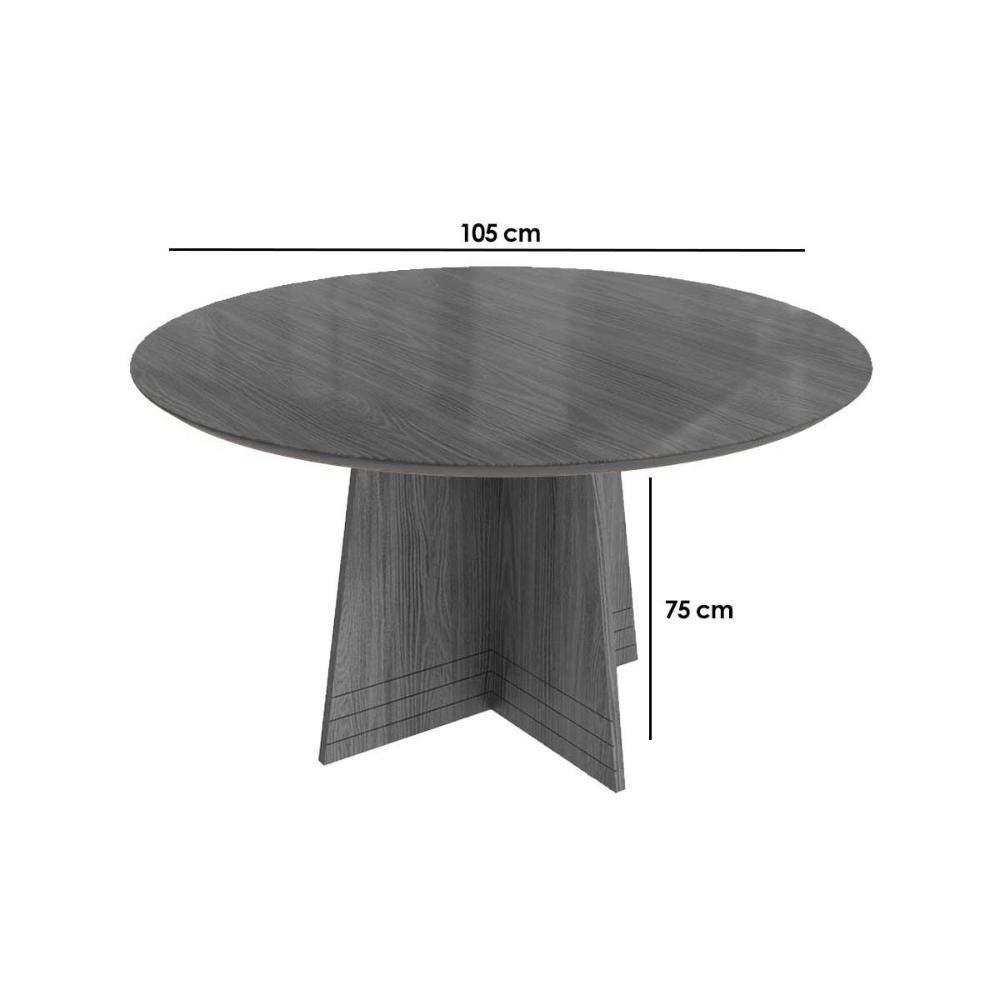 Mesa Para Cozinha Lótus Com Tampo Madeirado Com Vidro 105x105cm Nogueira Off White Vidro Off White Kappesberg - 3