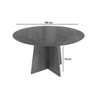 Mesa Para Cozinha Lótus Com Tampo Madeirado Com Vidro 105x105cm Nogueira Off White Vidro Off White Kappesberg - 3