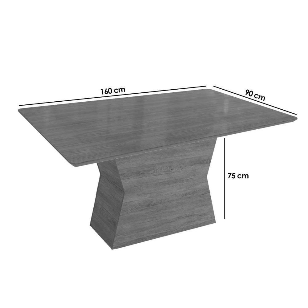 Mesa Para Cozinha Tília Com Tampo Madeirado Com Vidro 90x160cm Nogueira Preto Fosco Vidro Preto Kappesberg - 4