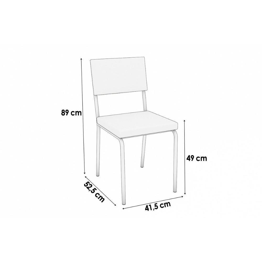Conjunto Mesa Sala Jantar Volga Com Tampo De Vidro 90cm E 4 Cadeiras Zaria Cromada Suede Bege Kappesberg - 4