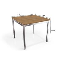 Mesa Para Cozinha Reno Com Tampo 90cm Cromada Nogueira Kappesberg - 2