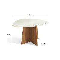 Mesa Para Cozinha Lótus Com Tampo Madeirado Com Vidro 135x105cm Freijó Off White Kappesberg - 3