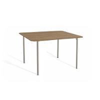 Mesa Para Cozinha Sena Aço Com Tampo Madeirado 136x90cm Niquel Nogueira Kappesberg - 1