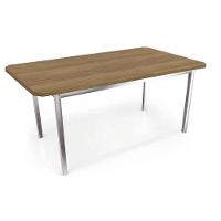 Mesa Para Cozinha Reno Com Tampo 160cm Cromada Nogueira Kappesberg - 1