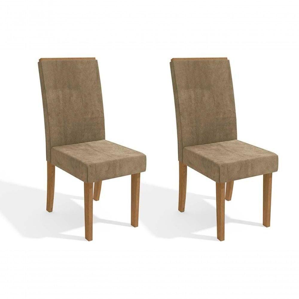 Cadeira Sala De Jantar 2cad142fr Kit 2 Un Freijo Linho Cinza A056 - 1