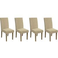 Cadeira Sala De Jantar 2cad131fr Kit 4 Un Freijo Linho Bege Claro A058 - 1