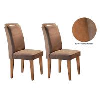 Cadeira Sala De Jantar Athenas Kit 2 Un Imbuia Animale Chocolate Rufato - 3