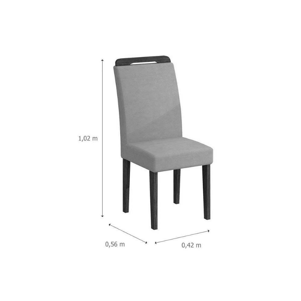 Cadeira Sala De Jantar Athenas Kit 2 Un Imbuia Suede Creme Rufato - 2