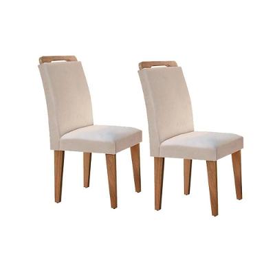 Cadeira Sala De Jantar Athenas Kit 2 Un Imbuia Suede Creme Rufato