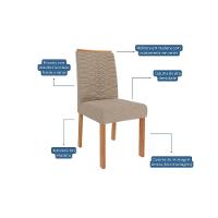 Cadeira Sala De Jantar Clarice Kit 6 Un Madeirado Suede Joli Capuccino Cimol