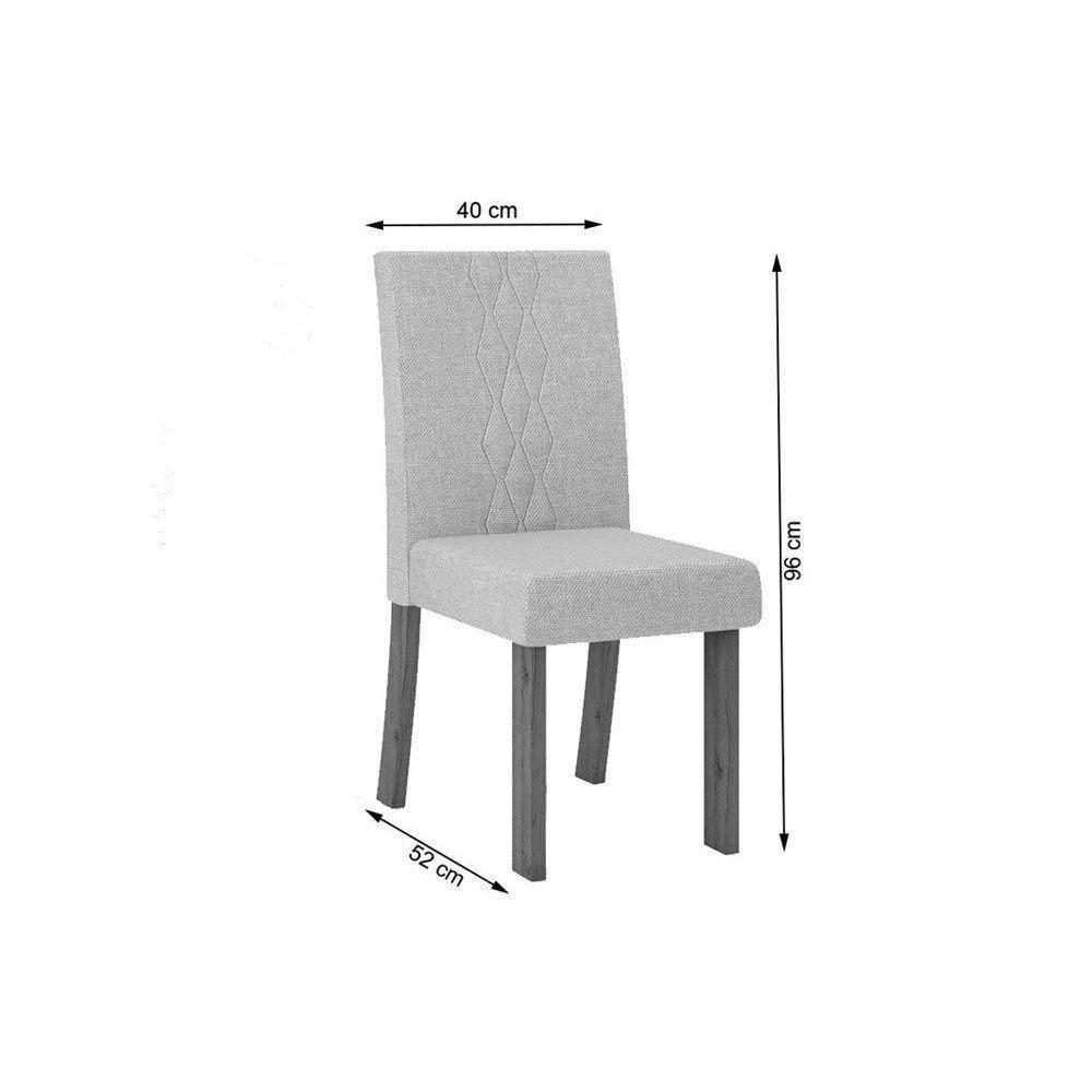 Kit 2 Cadeiras Sala Jantar Elis 2 Un Carvalho Nobre Linho Saara - 3