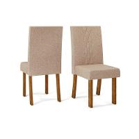 Kit 2 Cadeiras Sala Jantar Elis 2 Un Carvalho Nobre Linho Saara - 1