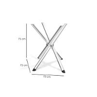 Base De Mesa Para Cozinha Volga M008 Aço Cromado Sem Tampo Preto Fosco Kappesberg - 2