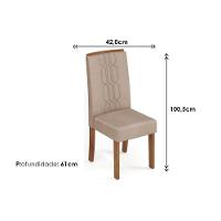 Kit 2 Cadeiras Sala Jantar Zoe 2 Un Freijo Suede Creme - 2