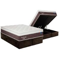 Conjunto Box Baú King: Colchão Molas Plumatex Superlastic Durospring + Base Crc Suede Brown (193x203) - 1