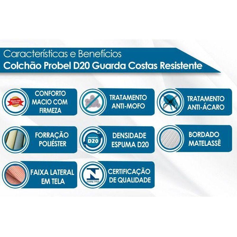 Colchão Solteiro Espuma Guarda Costas Resistente Black (78x188x14) - Probel - 2