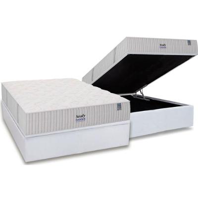 Conjunto Box Baú Casal: Colchão Molas Sealy Ensacadas Phoenix + Base Crc Courano White (138x188)