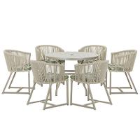 Mesa E 6 Cadeiras De Jantar Noronha Fendi E5 Trama Original Rami - 1