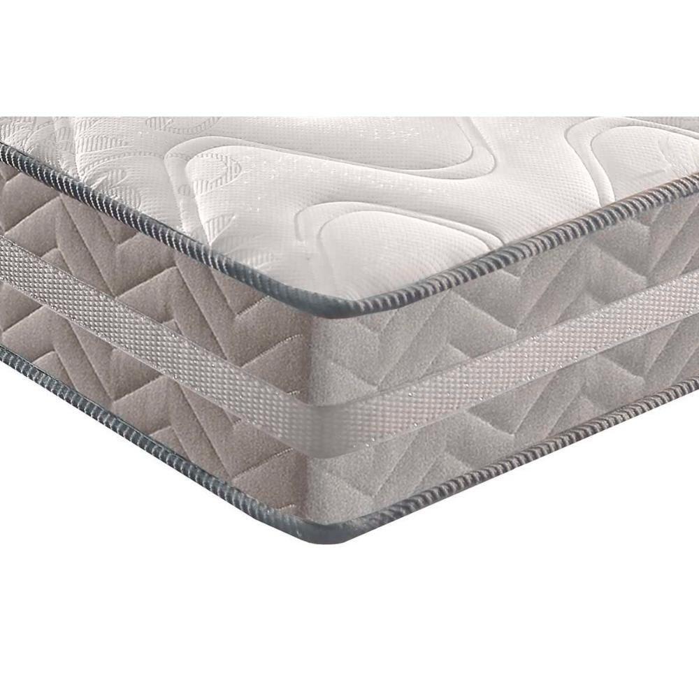 Conjunto Box Baú Casal: Colchão Espuma Paropas D28 - Master Ag80 Prata Double Face 17 + Base Crc Courano White (138x188) - 3