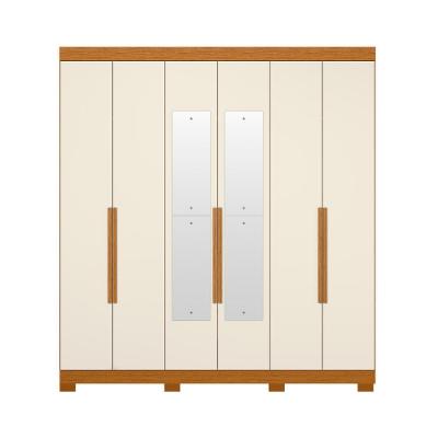 Guarda Roupa Casal Mendes 6 Portas Bater 3 Gavetas Cinamomo MDP CASA H