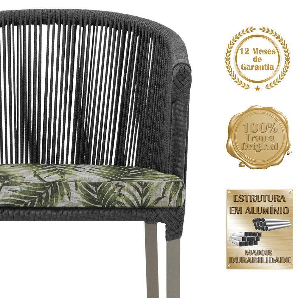 Mesa E 6 Cadeiras De Jantar Noronha Fendi E5 Trama Original Preto - 3