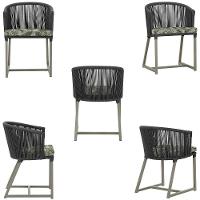 Mesa E 6 Cadeiras De Jantar Noronha Fendi E5 Trama Original Preto - 5