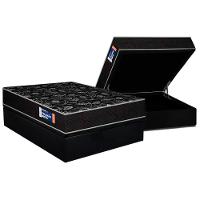 Conjunto Box Baú Casal: Colchão Espuma Plumatex D28 Isopluma + Base Crc Suede Black (138x188) - 1